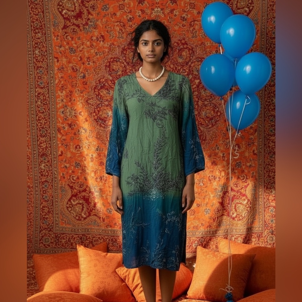 Burn out velvet sari